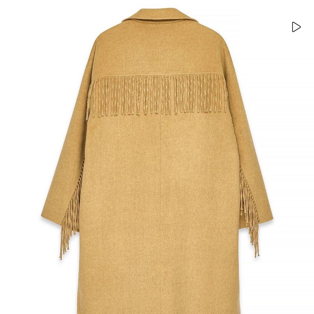 NA-KD Wool Blend Fringe Detail Coat - Picture 3 of 5